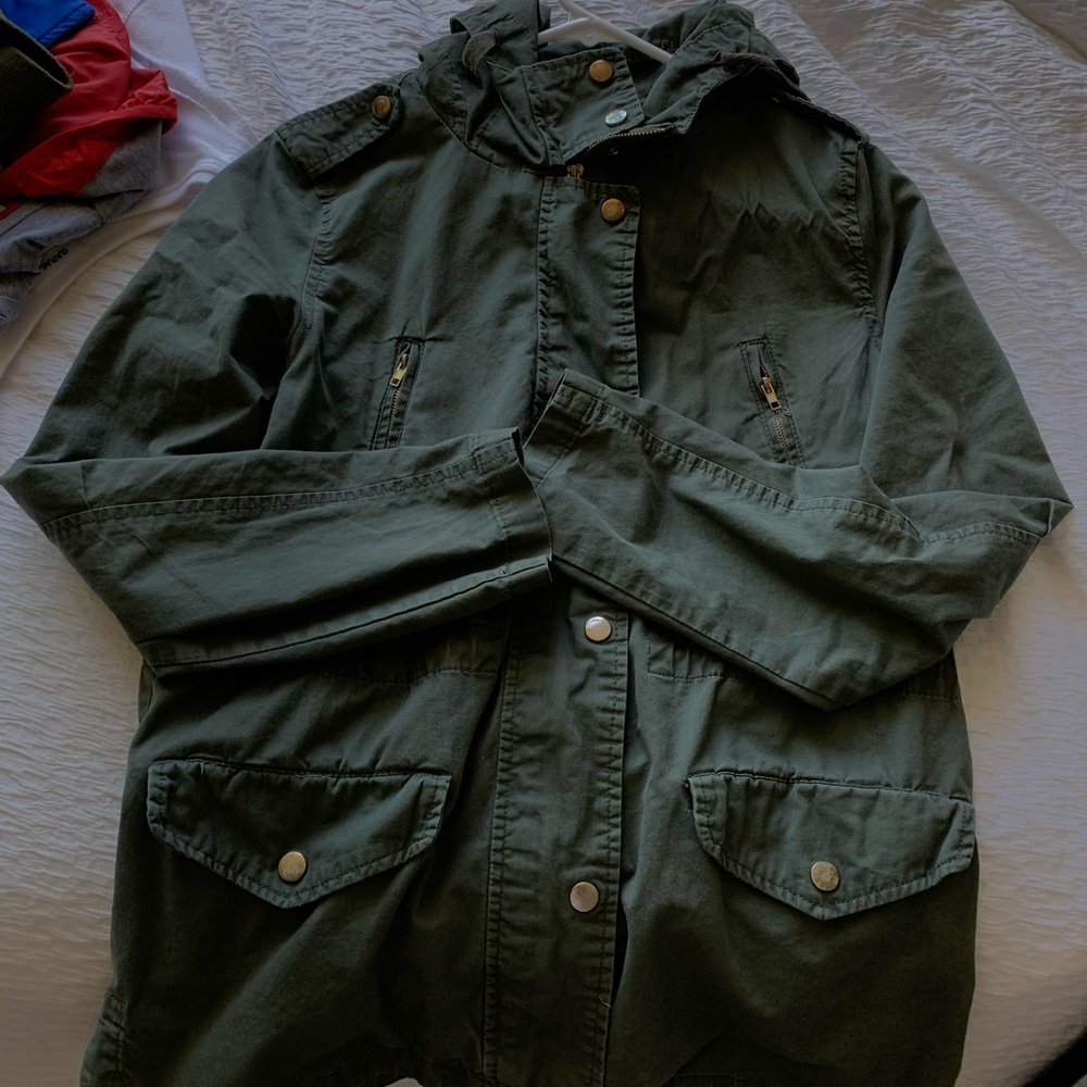 Love Tree green jacket with hood